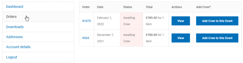 Orders Crew